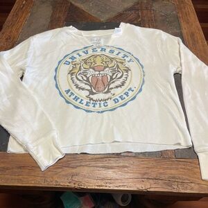 Zoe + Liv Cream Long Sleeve Tiger Shirt